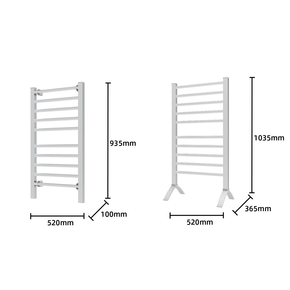 Pronti Heated Towel Rack Electric Towel Rails 160Watt with Timer