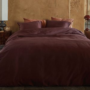 Earth Dark Red Quilt Cover Set King