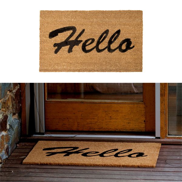 J.Elliot Home Hello PVC Backed Coir Printed Door Mat